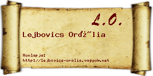 Lejbovics Orália névjegykártya